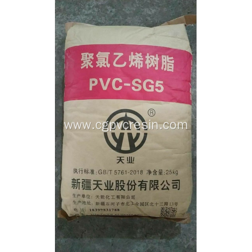 Xinjiang Tianye Zhongtai PVC Resin SG5 K67 Price